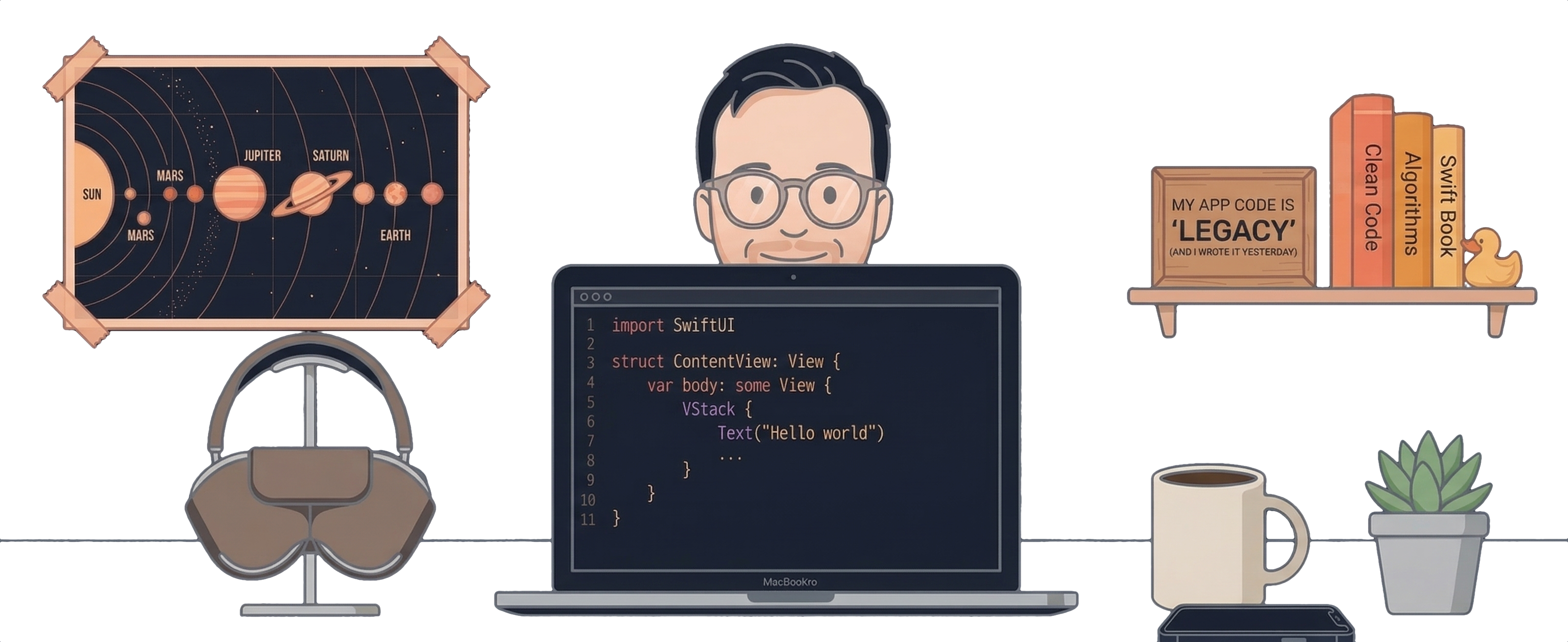 Developer workspace illustration