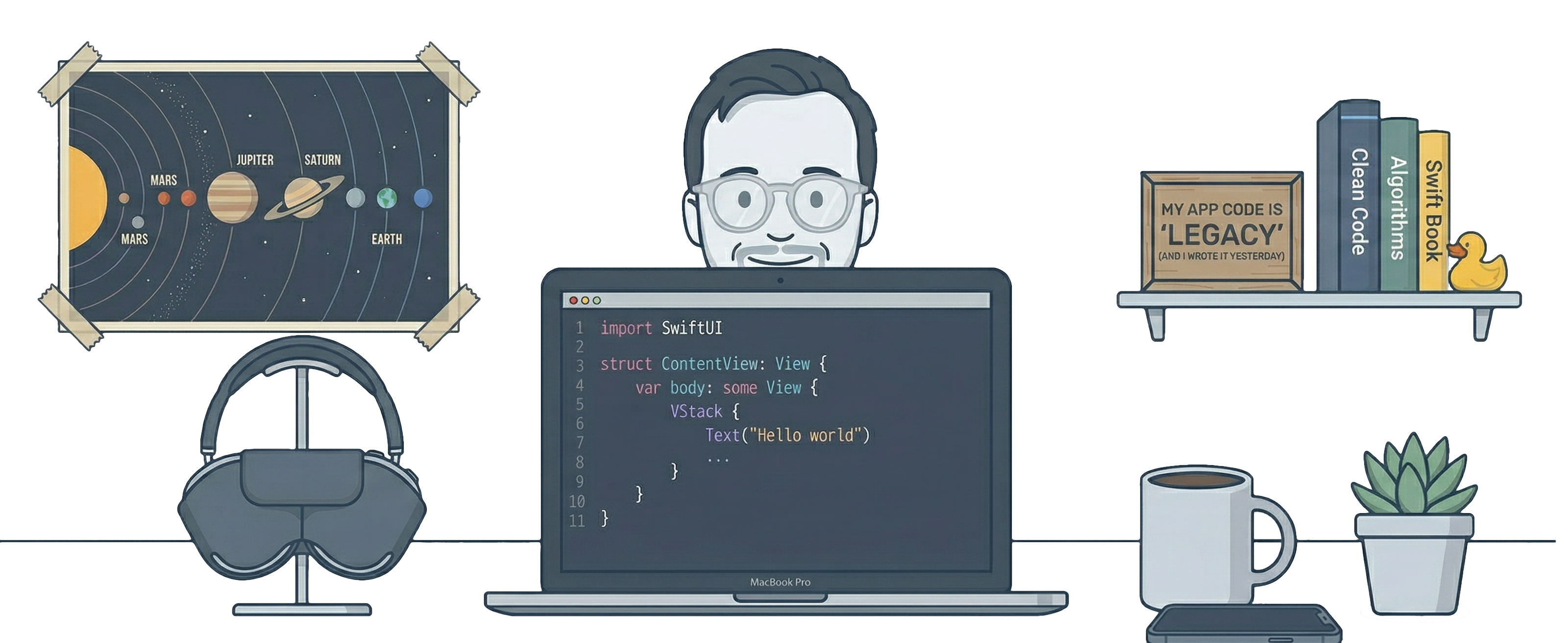Developer workspace illustration