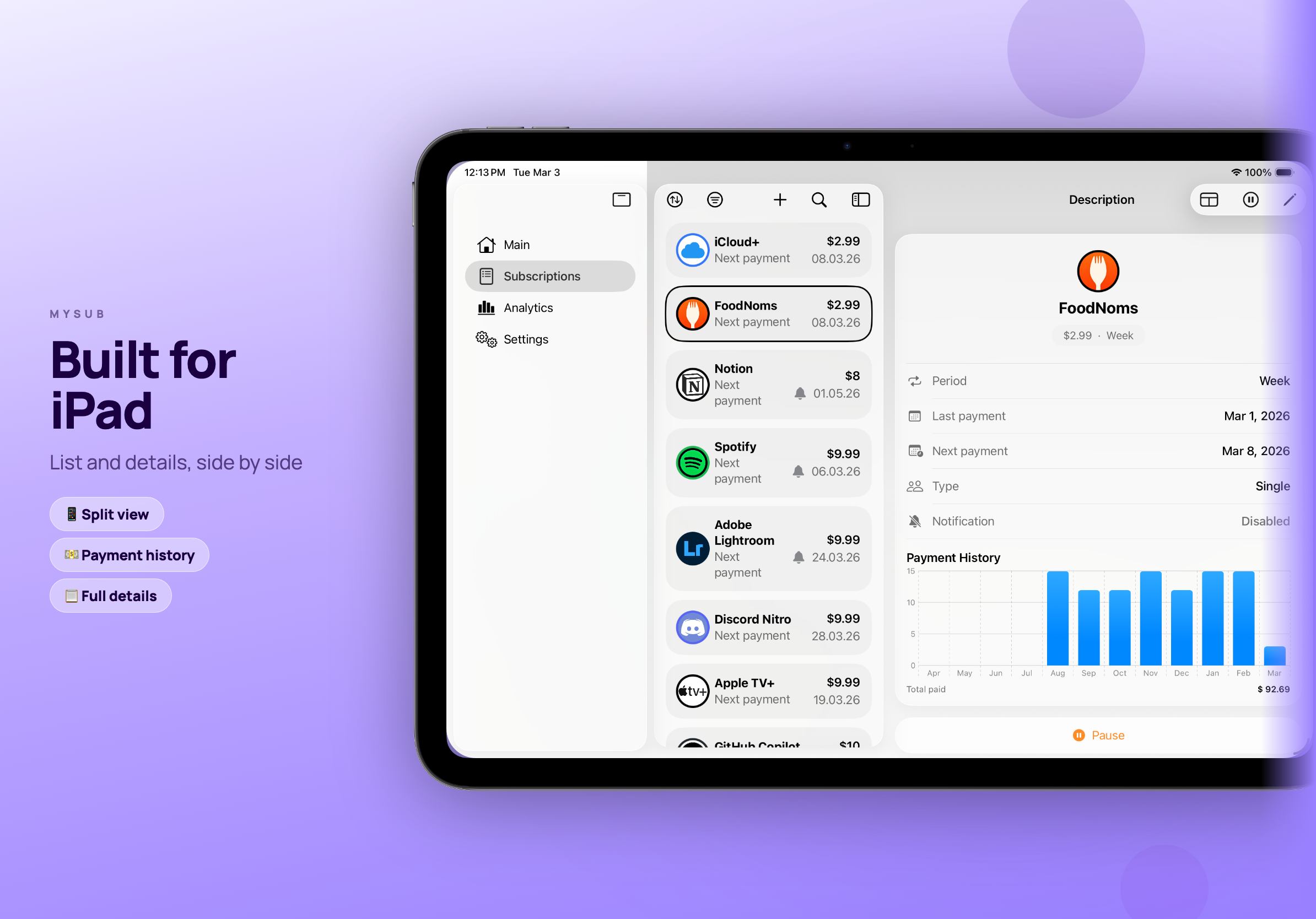 MySub iPad screenshot 2