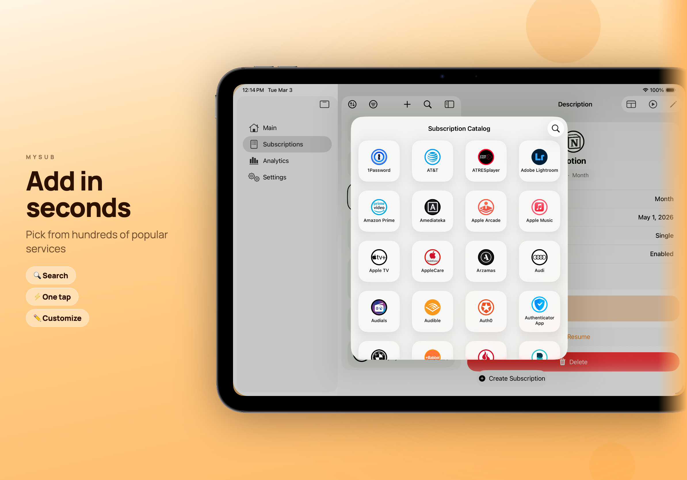 MySub iPad screenshot 3